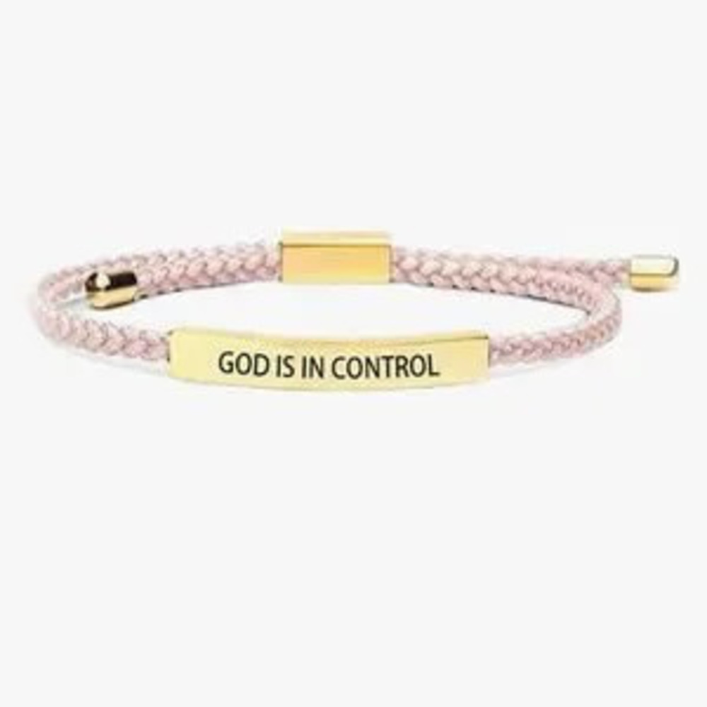 NEW?Gold and Pink God Is In Control Inspirational Bracelets